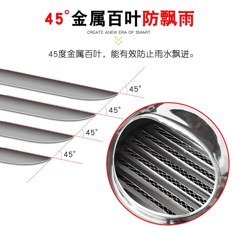 不锈钢风帽d外墙出风口油烟机穿墙防风罩排风口卫生间排风管排气