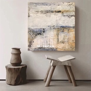 XXS.ART 定格侘寂风抽象画手绘油画玄关肌理画客厅无框画极简挂画