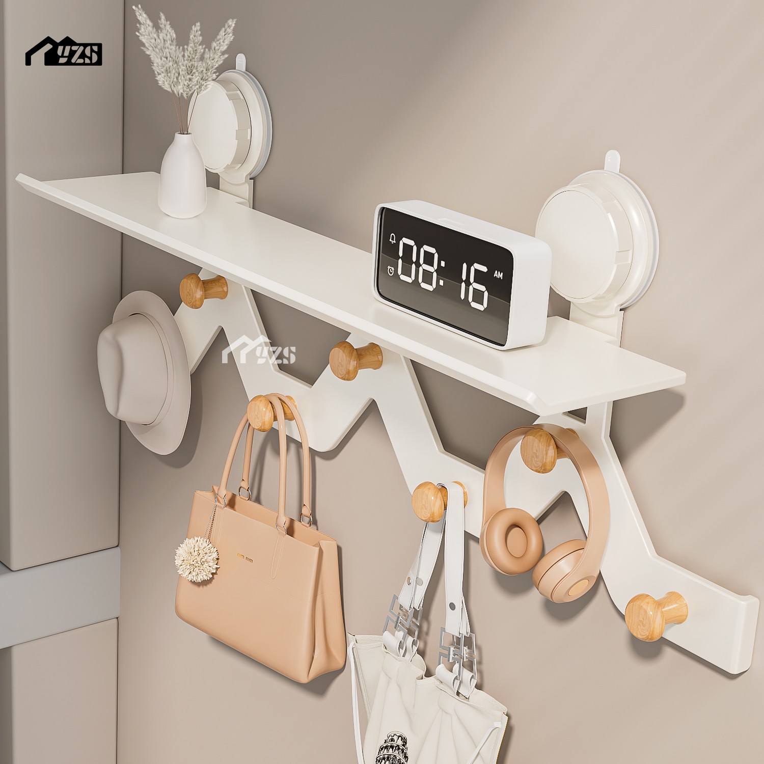 枪灰吸盘门后挂钩强承重力挂壁