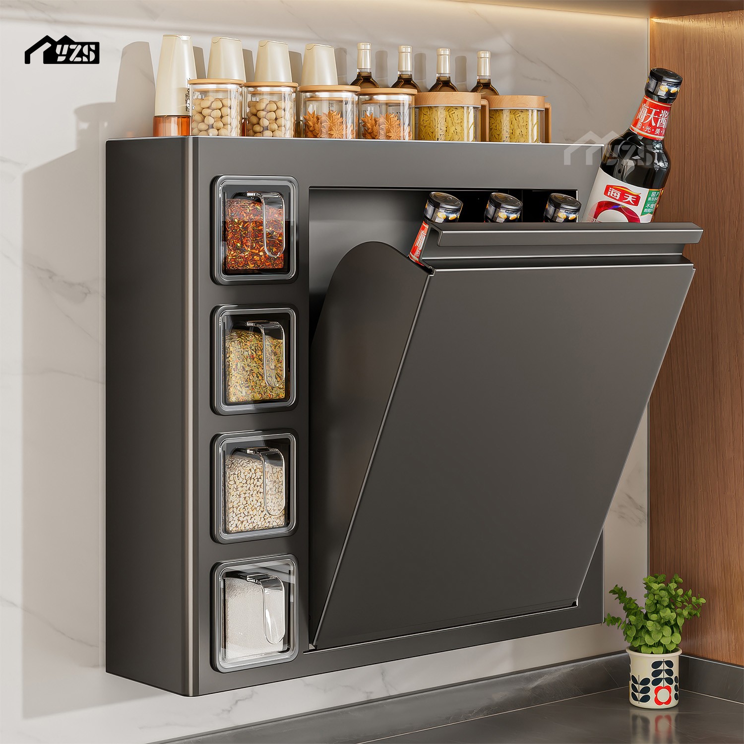 多功能厨房调料置物架超薄收纳柜