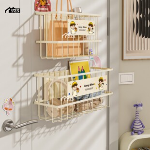 冰箱磁吸置物架外侧面壁挂保鲜膜袋卷收纳筐可爱碳钢磁吸 收纳盒