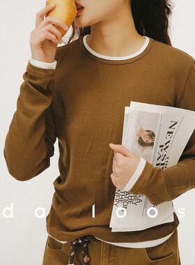 Idaloose天丝羊毛亲肤软糯假两件叠搭打底针织衫上衣