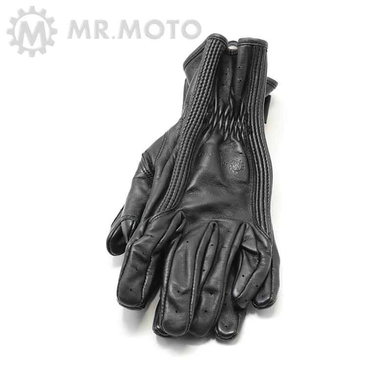 正品MR.MOTO 滑翔系列真皮摩托车手套 哈雷复古骑士 防摔 赛车男