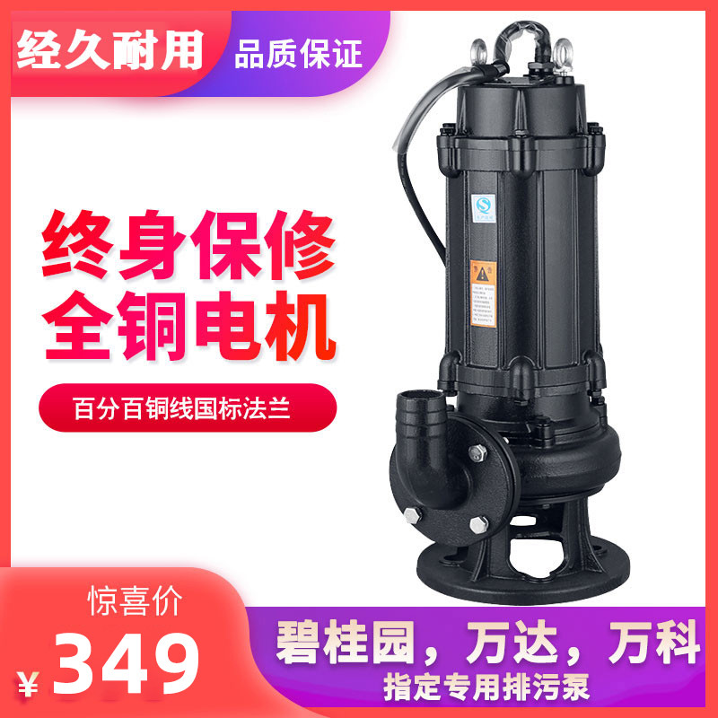 人民国污水泵潜水排污泵380v抽粪三相泥浆3kw5.5千瓦7.5kw11kw