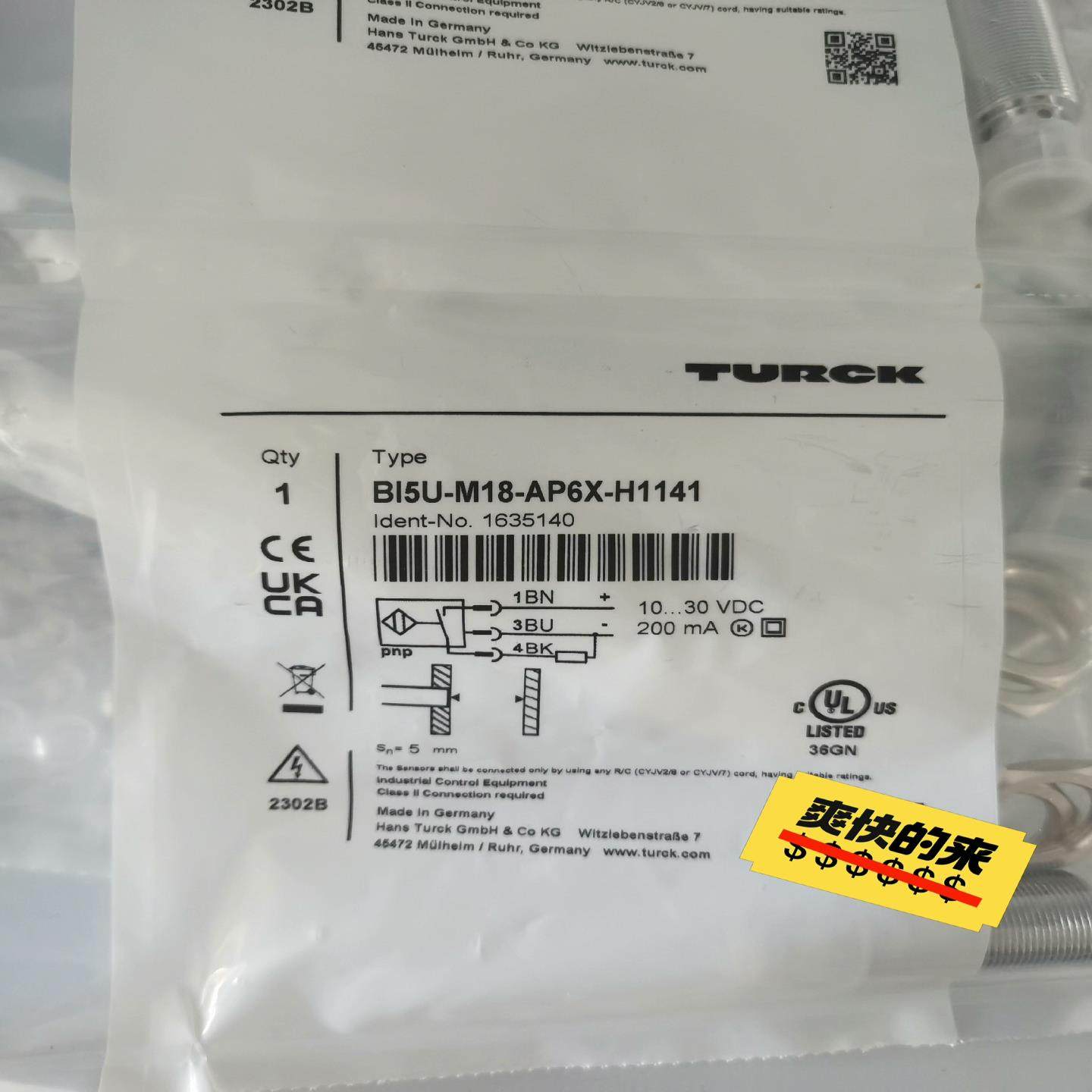 议~TURCK图尔克接近传感器Bi5U-M18-AP6X-H11