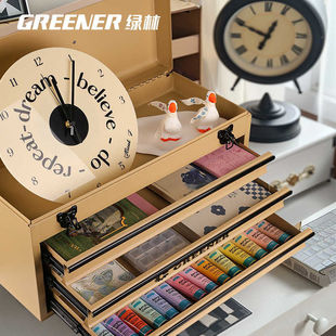 【GREENER收纳箱】工具箱美术水粉颜料收纳盒绘画手提美术生画笔