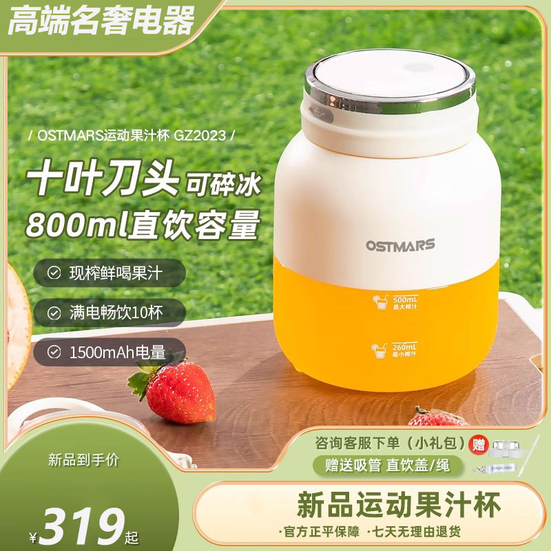 德国榨汁机家用小型便携式多功能迷你果汁机线电动可碎冰原汁机