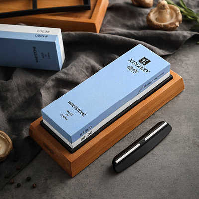 信作1000#6000目磨刀石大马士菜刀磨刀工具白刚玉油石磨刀器砥石