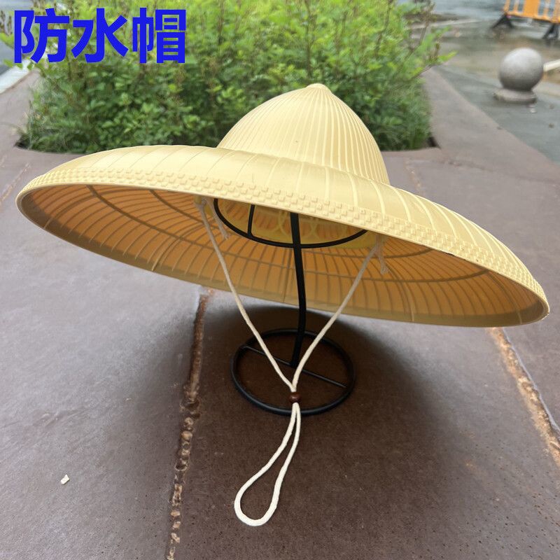 下雨天戴的帽子防水斗笠帽遮雨防晒男女通用可戴田园劳动大檐帽