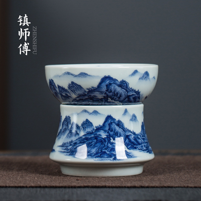 景德镇茶漏茶滤公道杯组合陶瓷过滤网功夫茶具茶道零配件隔茶叶器