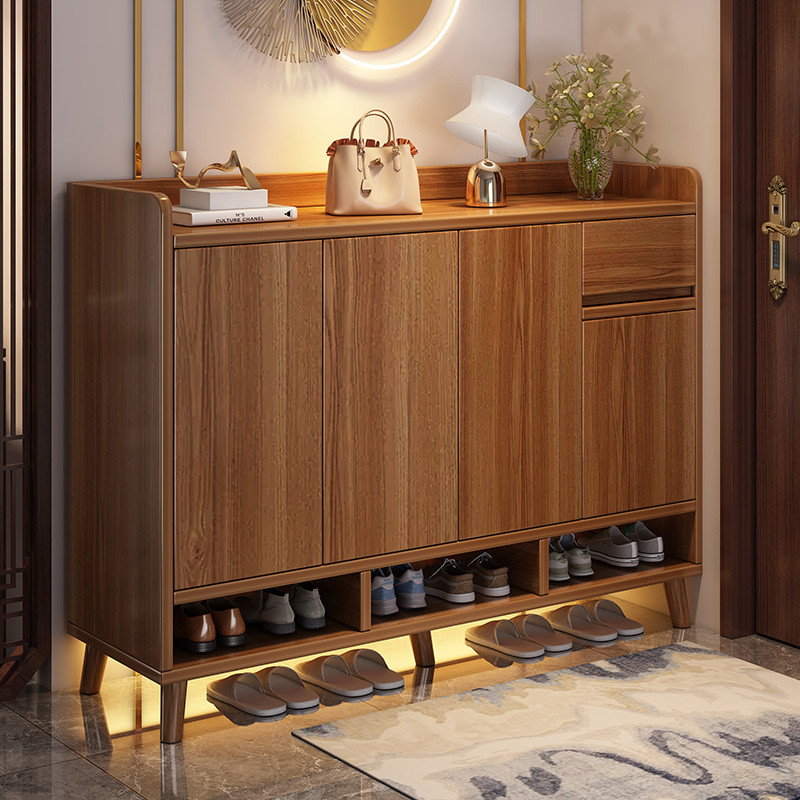 实木鞋柜家用室内门口大容量多层超大鞋架门外走廊用进门置物架