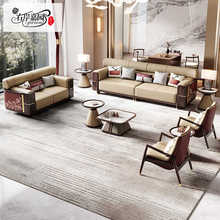 新中式沙发黑檀木全实木高端真皮沙发客厅2024新款广东佛山家具