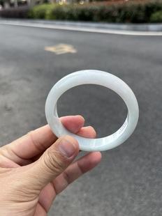 7.5天然A货翡翠手镯淡绿底细腻有裂 12.5 1039 0913天然A货翡翠55