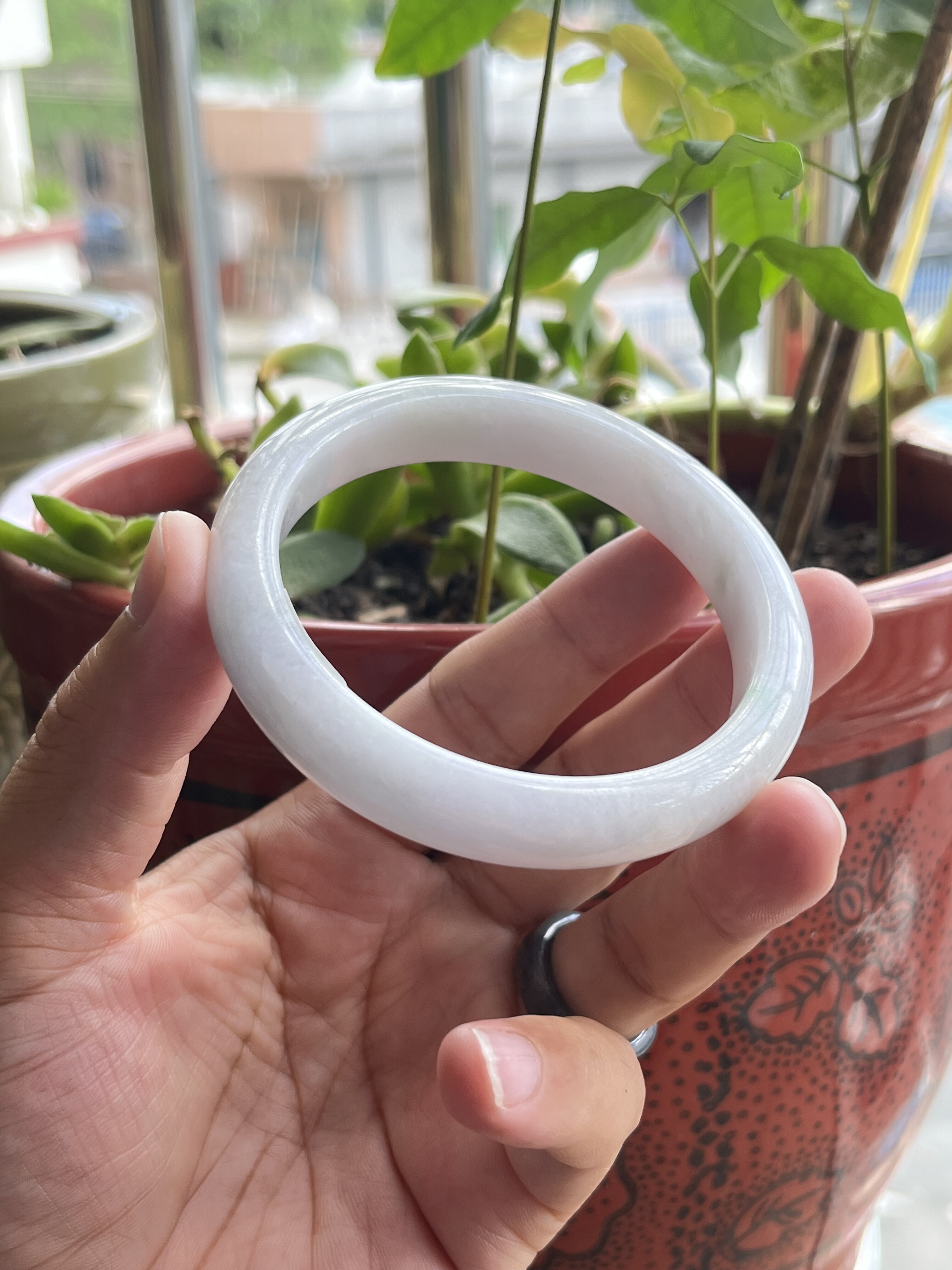 08260652天然A货翡翠保真淡紫61-12-8无裂微皮纹