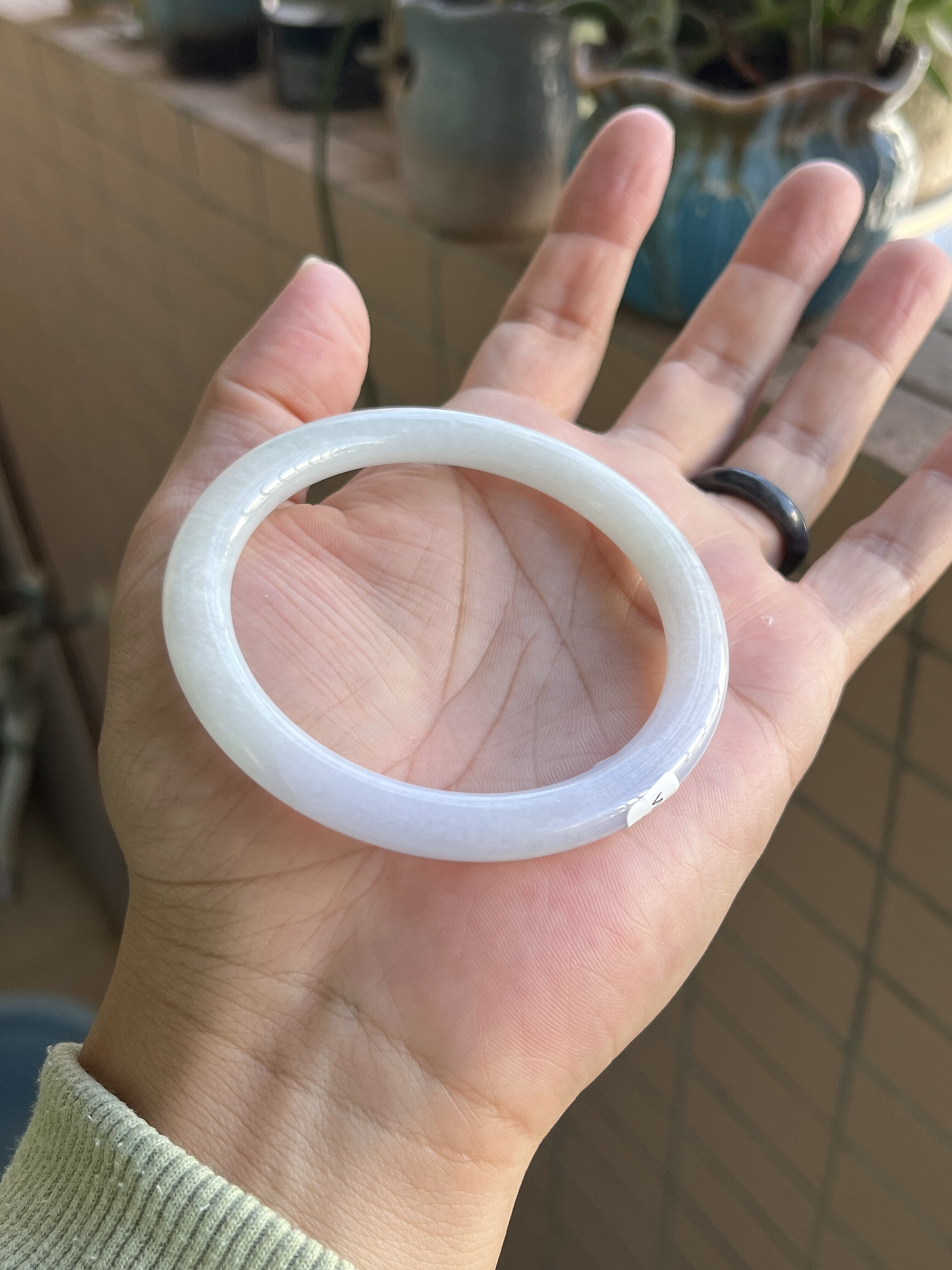 10290942天然A货翡翠圆条58-7-8细腻干净淡紫无裂微皮纹