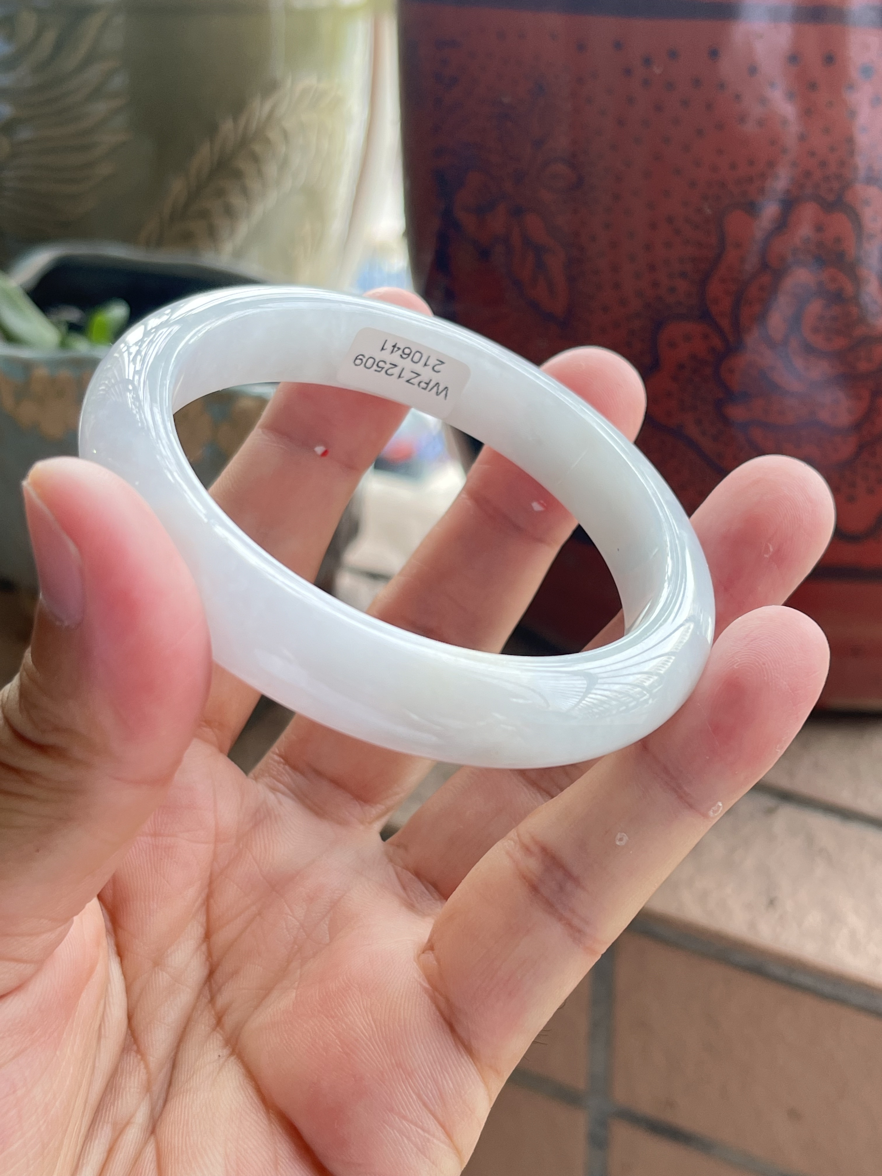 09210641天然A货翡翠手镯58-12-8.5冰透紫色云朵棉细腻无裂