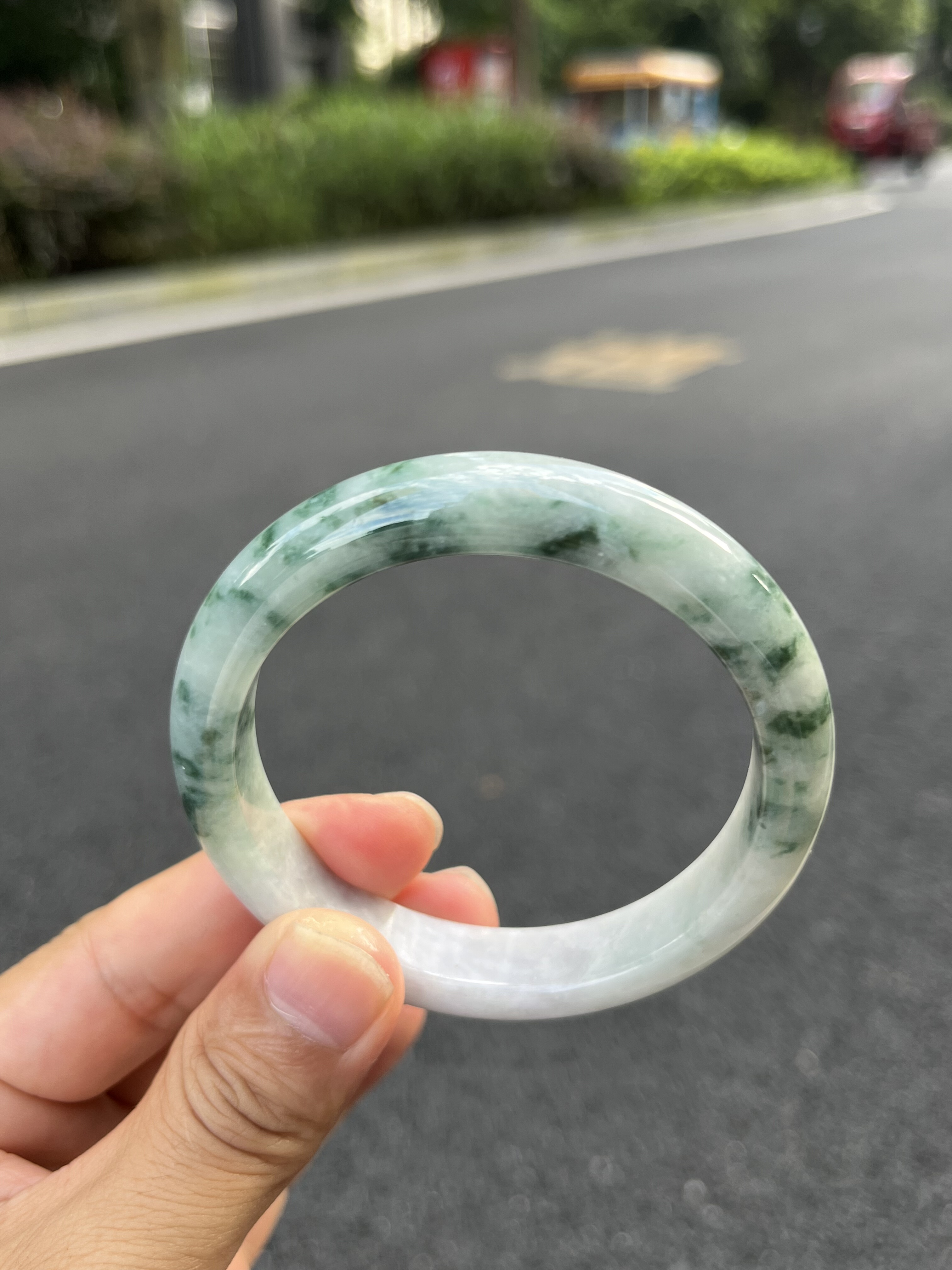 0022天然A货翡翠手镯58-缅甸翡翠