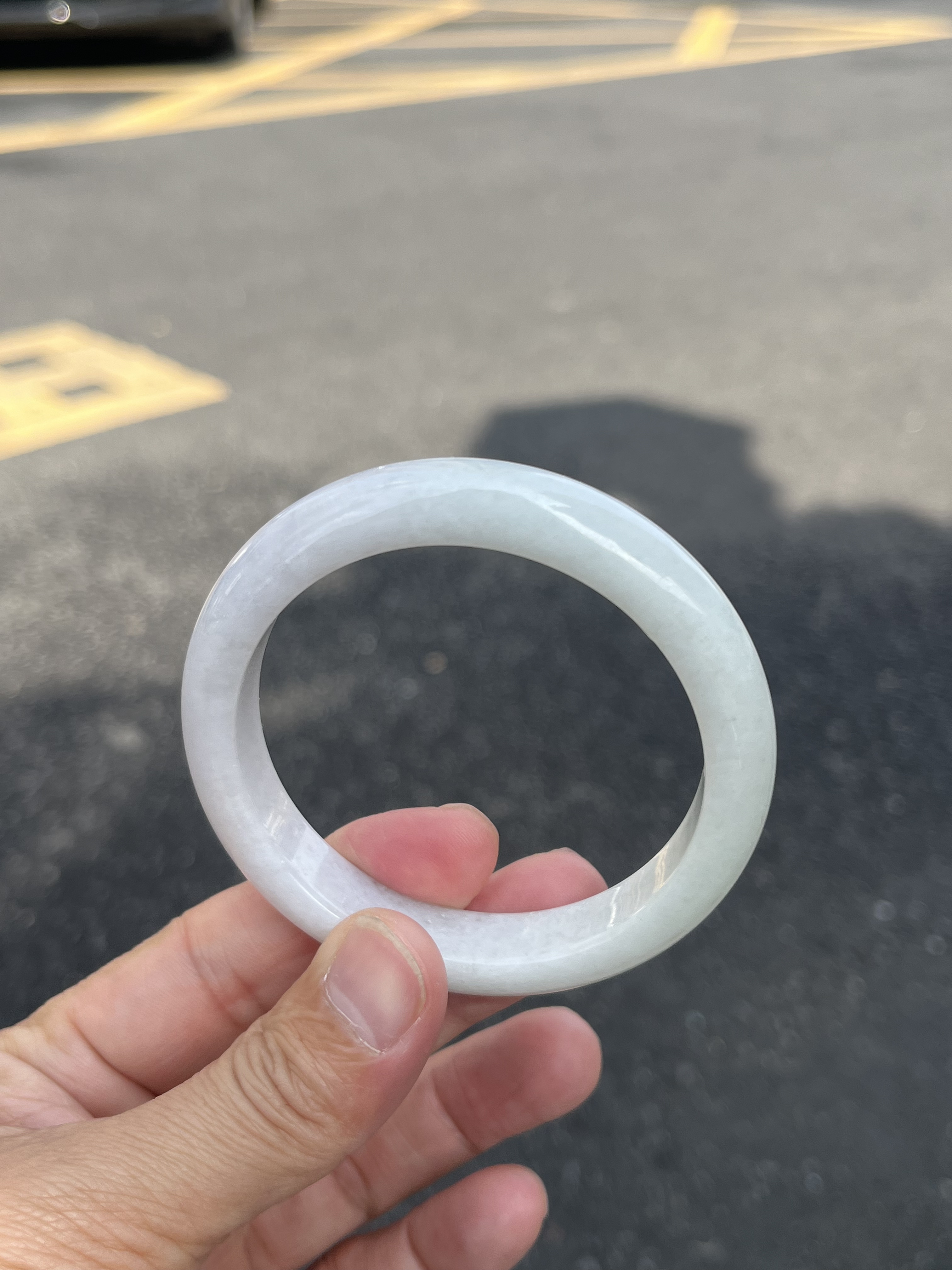 1110-0204 天然a货翡翠57-12-8淡紫淡绿底无裂