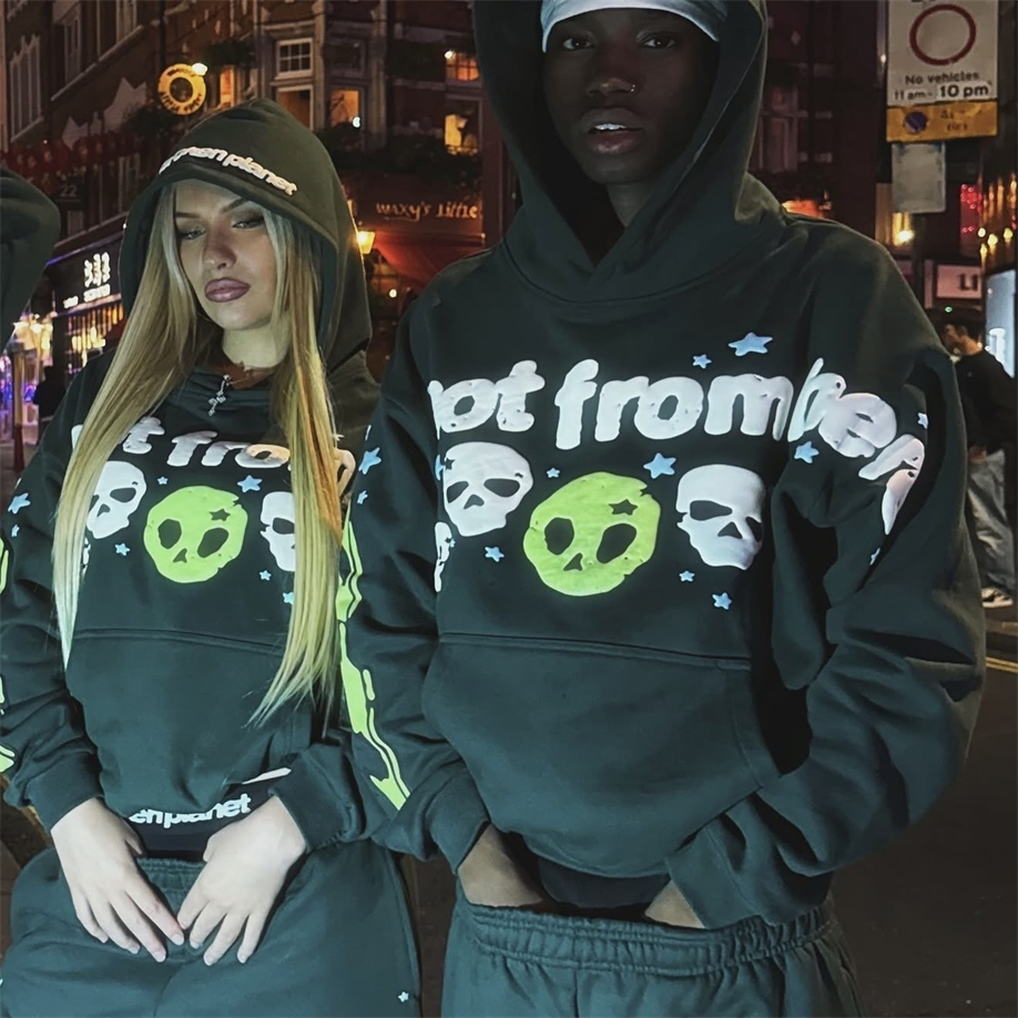 BrokenPlanet夜光男女连帽卫衣