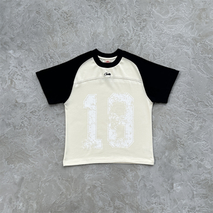 Corteiz夏季新款百搭18号复古圆领宽松短袖T恤男女休闲高质量球衣