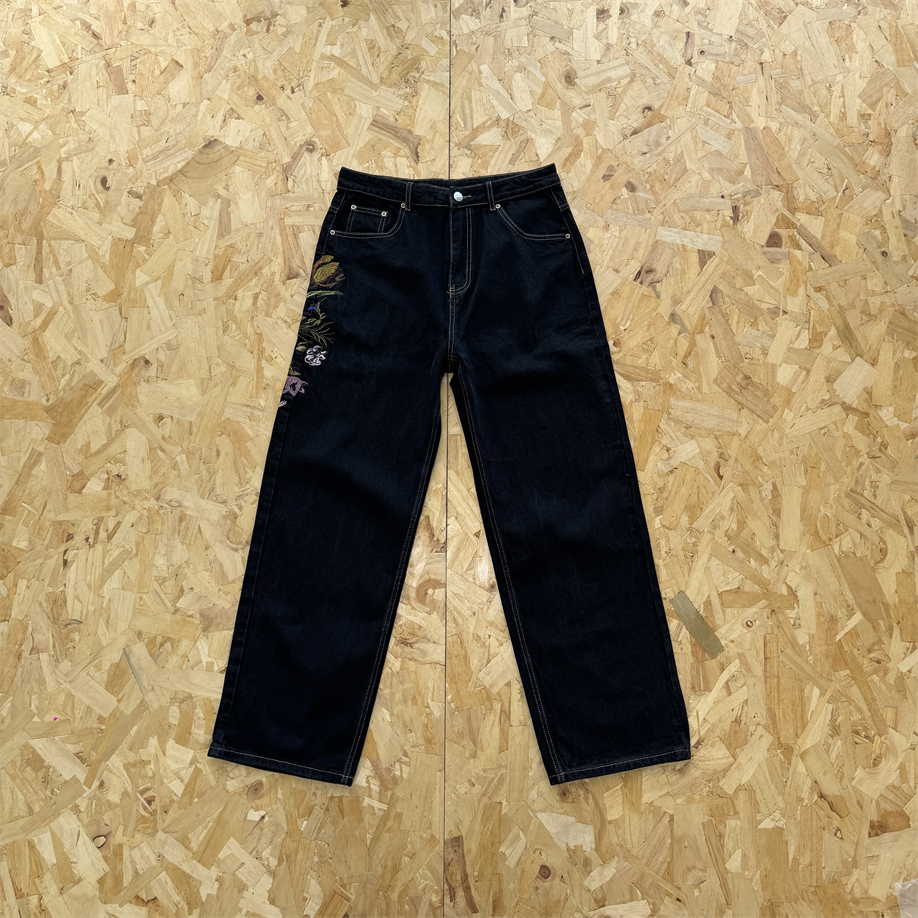 Derschutze新款男女黑色牛仔裤