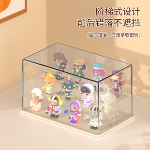 盲盒展示盒公仔手办亚克力展示架收纳高防尘柜子手办收纳盒