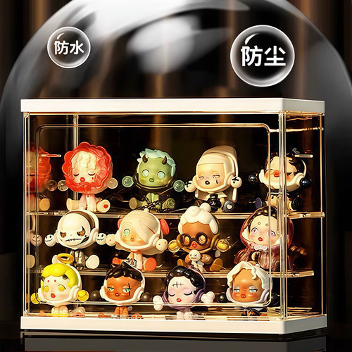 前开式透明盲盒展示架收纳防尘