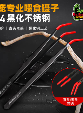 爬宠喂食镊子乌龟守宫蜥蜴角蛙仓鼠宠物防创伤硅胶套弯头直头夹子
