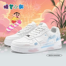 蜡笔小新鞋子男白粉情侣空军一号板鞋秋冬新款厚底增高低帮休闲鞋
