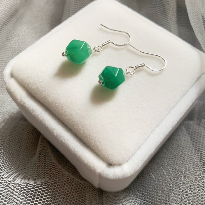 国潮耳环天然玉石小家碧玉古风