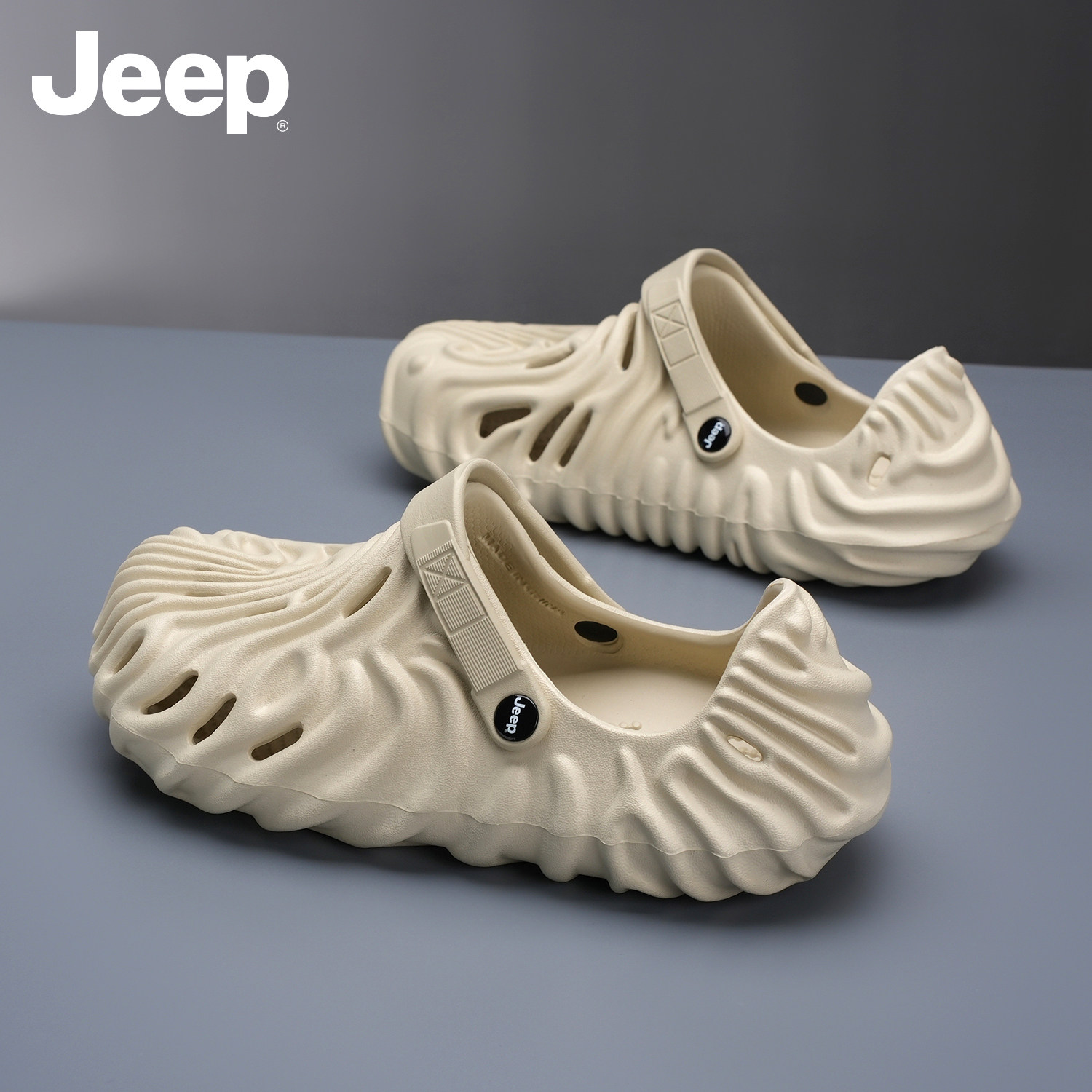 JEEP/吉普包头拖鞋男士新款夏防滑软底户外开车休闲沙滩透气凉鞋,流行男鞋,包头拖,淘宝优惠券,粉丝福利购,淘宝优惠卷