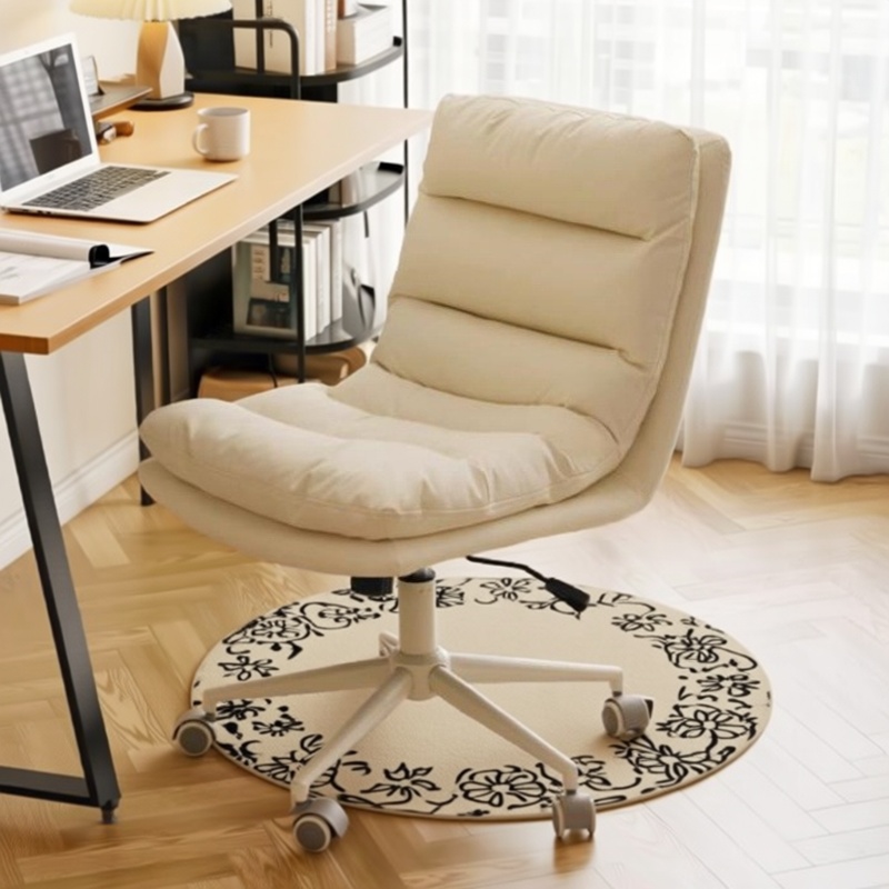 电脑椅奶油风办公椅真皮学习椅子
