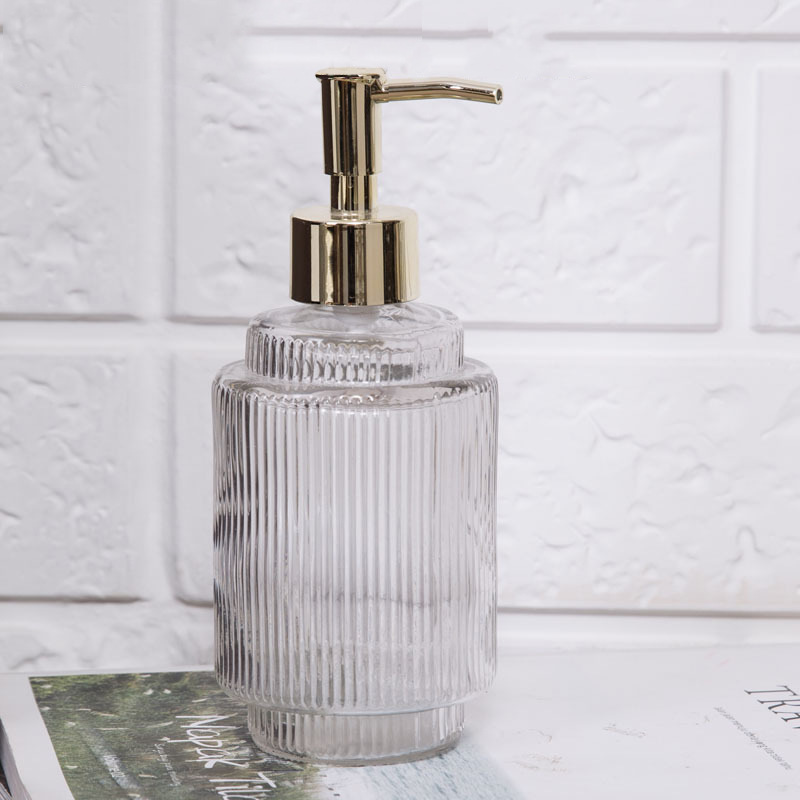 北欧透明玻璃乳液瓶500ml酒店洗手液瓶沐浴露洗发水按压分装空瓶