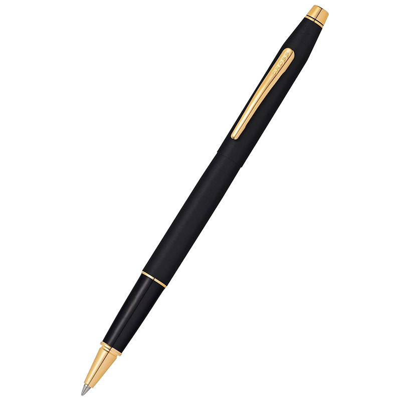 美国CROSS高仕签字笔经典世纪系列磨砂黑金夹男女办公宝珠笔送礼