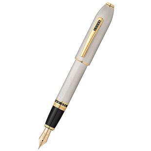 美国CROSS高仕钢笔名铸系列18K金笔商务办公送礼镀铂金笔杆墨水笔
