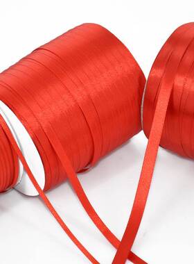 1cm宽红色丝带细缎带绸彩带织带酒瓶礼品包装蝴蝶结蛋糕大卷包装