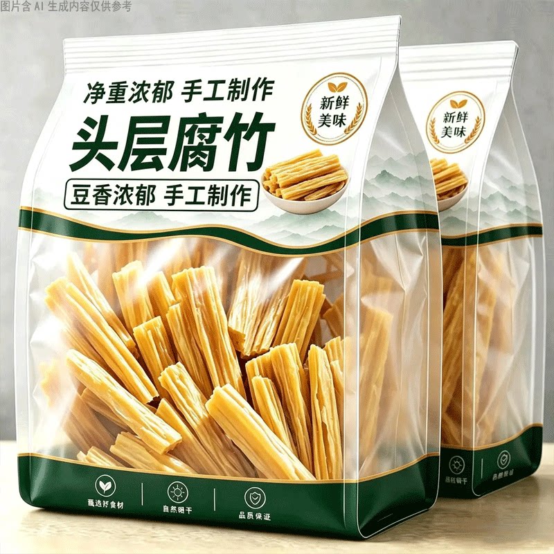 腐竹优选黄豆头层干货肉质厚实劲道耐泡家常凉拌炒菜火锅食材袋装