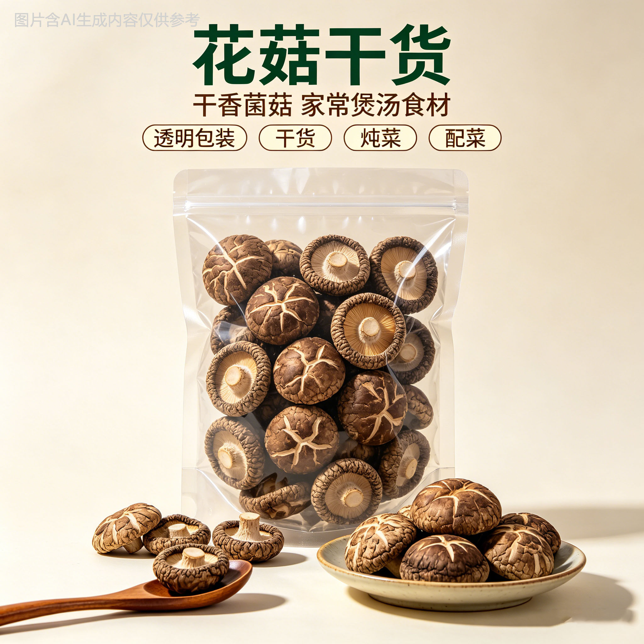 香菇干货花菇肉厚干蘑菇新货散装