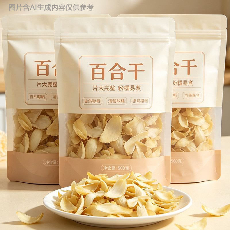 净重新货百合干自然晾晒煮粥泡水