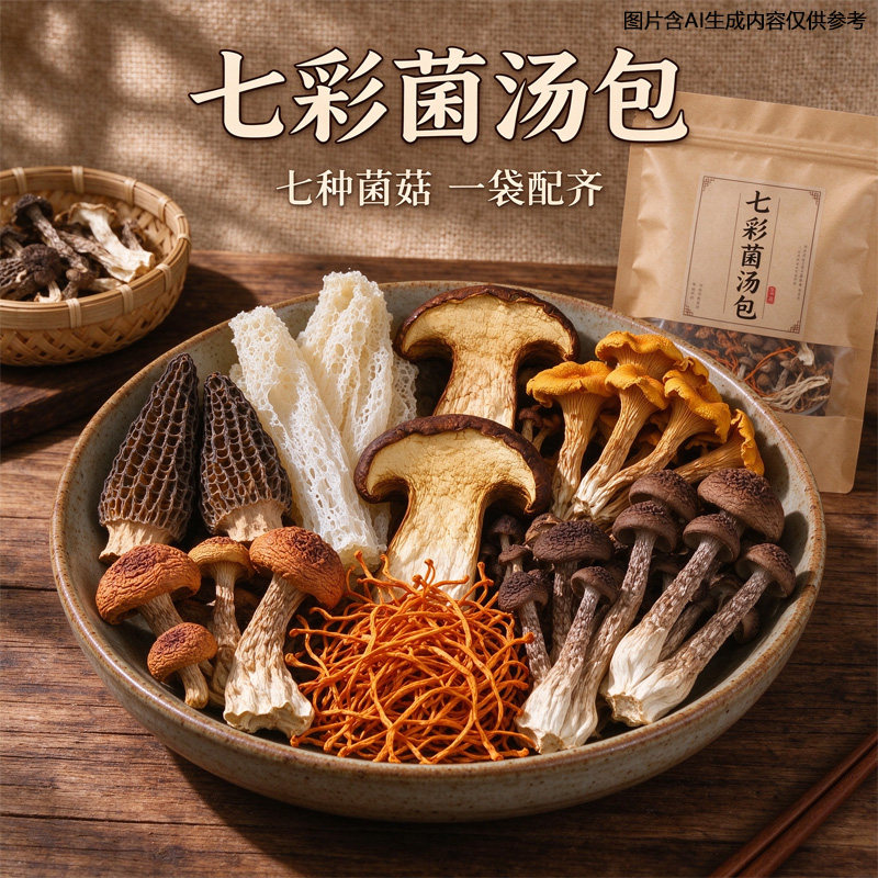 菌汤包七彩菌菇汤料包干货菌类