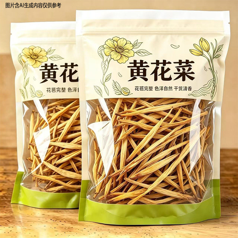 精选黄花菜干货净重无干燥剂头茬新货金针菜脆嫩爽口家商用可批发