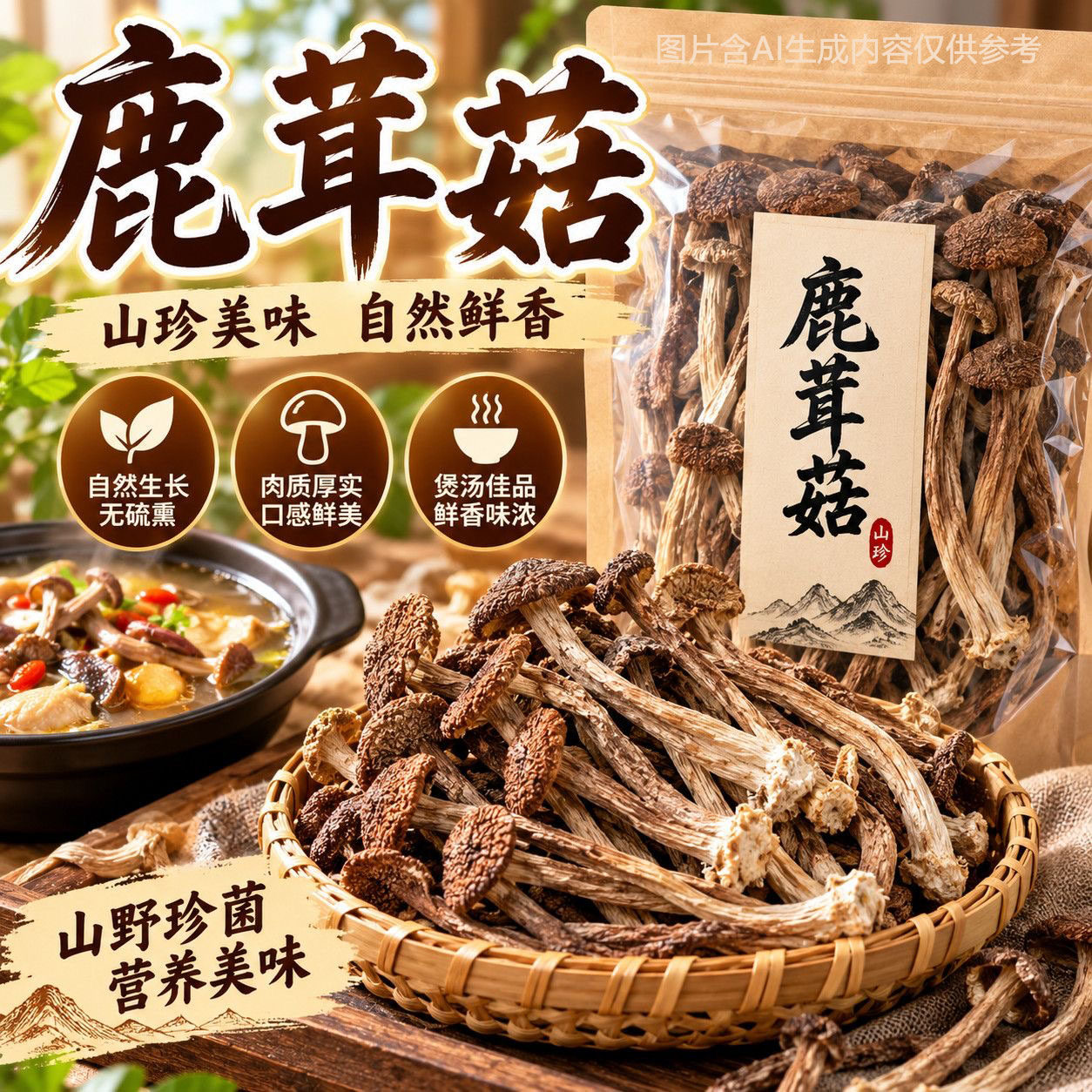 古田鹿茸菇干货特产级大鹿茸菇