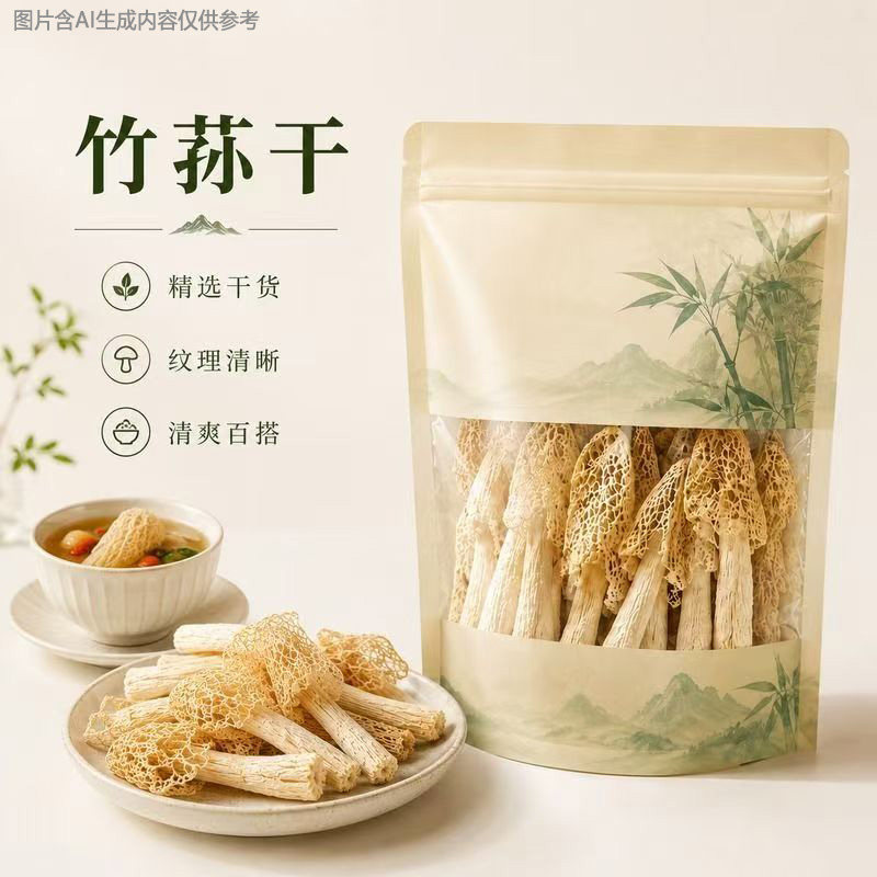 精选长裙竹荪干货食用菌菇煲汤