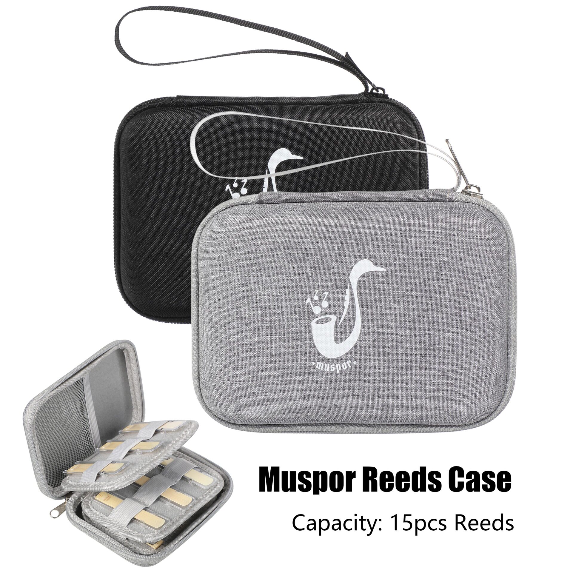 Muspor哨片收纳盒防水包适合萨克斯,单簧管哨片储存包(容量15片)