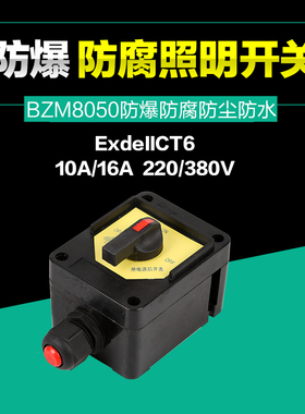 防爆防腐开关   BZM8050-10A16A 2200/380V IICT6防爆照明开关