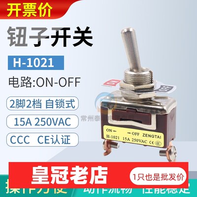E-TEN拨杆摇头H 1021钮子开关2脚2档拨动12mm纽子摇臂电源单控CCC