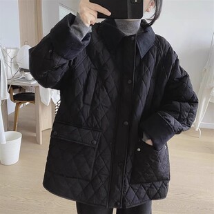 速发款 轻薄羽绒棉服冬季 2024新黑棉衣大码 韩系厚外套 色短款