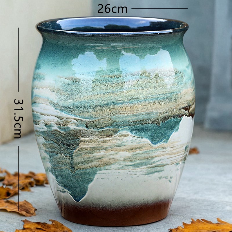 速发特大号家用高花盆陶瓷庭气中国风三角梅盆栽多肉透桩老院紫砂