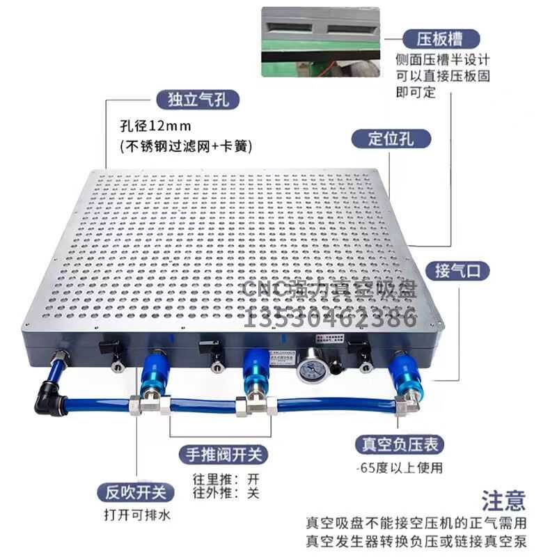 速发密孔多孔式胶力真空吸盘工业CC无密封强条PVC加工中心