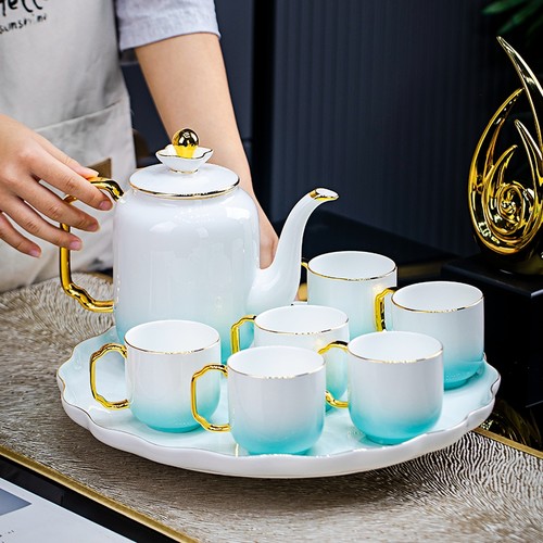 速发高档骨用水具套装轻奢水杯水壶家瓷客具水杯接待酒店水厅组合